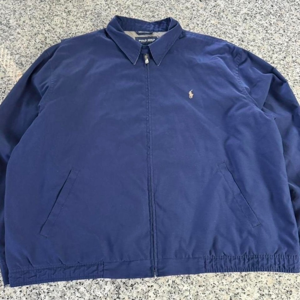 Polo Ralph Lauren Golf Blue Vtg‎ 90's Bi Harrington Bomber Jacket XL